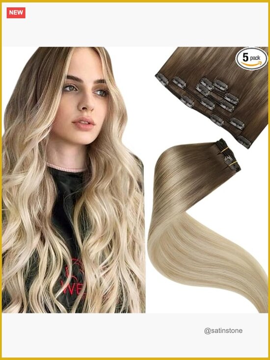 Clip in Hair Extensions Real Human Hair Silky Straight 18 inch 5pcs 80g main image 5
